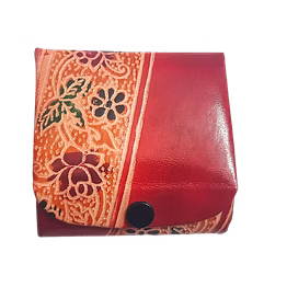 pure leather lipstick case box holder with mirror for 3 lipsticks code 1148