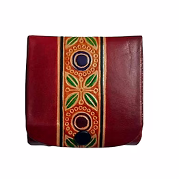 pure leather lipstick case box holder with mirror for 3 lipsticks code 1147