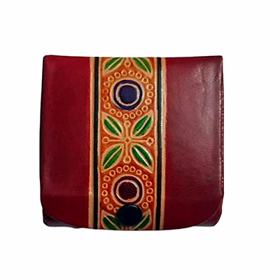 pure leather lipstick case box holder with mirror for 3 lipsticks code 1147
