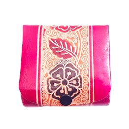 pure leather lipstick case box holder with mirror for 3 lipsticks code 1136