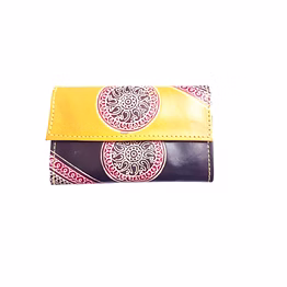 indian hand tooled genuine leather shantiniketan clutch bag purse for girls and women code 1134