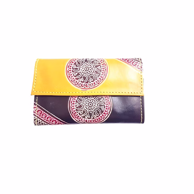 indian hand tooled genuine leather shantiniketan clutch bag purse for girls and women code 1134