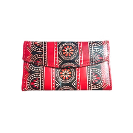 indian hand tooled genuine leather shantiniketan clutch bag purse for girls and women code 1110