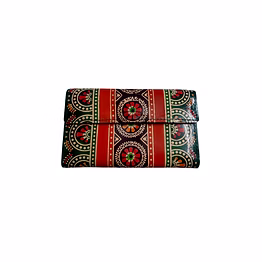 indian hand tooled genuine leather shantiniketan clutch bag purse for girls and women code 1104