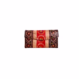 indian hand tooled genuine leather shantiniketan clutch bag purse for girls and women code 1101