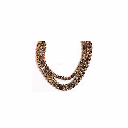 handcrafted handmade long fabric 3 layered kalamkari necklace code 1094