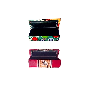 Indian Handcrafted Pure Leather Designer Lipstick Cases with Mirror Set of 2
