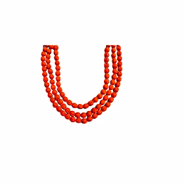 handcrafted handmade long fabric 3 layered necklace code 1095
