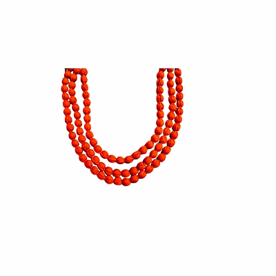 handcrafted handmade long fabric 3 layered necklace code 1095