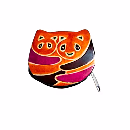 colorful panda design genuine shantiniketan leather small coin purse code 1051