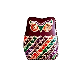 Pure Leather Piggy Bank Owl Design Shantiniketan Art Code 1047