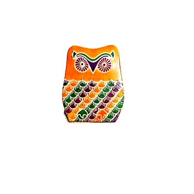 Pure Leather Piggy Bank Owl Design Shantiniketan Art Code 1046