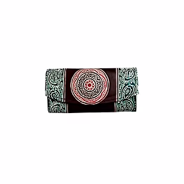 indian hand tooled genuine leather shantiniketan clutch bag purse for girls and women code 1131