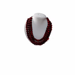 handcrafted handmade long fabric 3 layered necklace code 1114