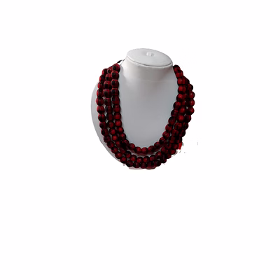 handcrafted handmade long fabric 3 layered necklace code 1114