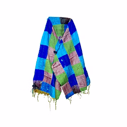 pure silk multi color kantha stitch hand embroidery work patchwork dupatta stole scarf for girls and women code 1167