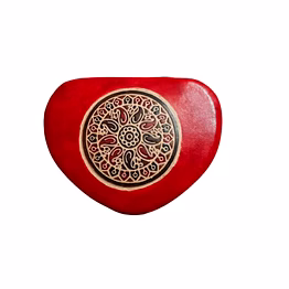 pure leather handcrafted handmade heart shaped shantiniketan jewelry box code 1160