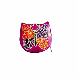 colorful butterfly design genuine shantiniketan leather small coin purse code 1029