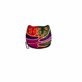 colorful panda design genuine shantiniketan leather small coin purse code 1021