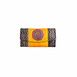 indian hand tooled genuine leather shantiniketan clutch bag purse for girls and women code 1123