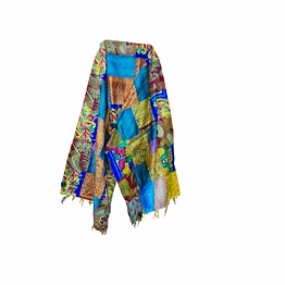 pure silk multi color kantha stitch hand embroidery work patchwork dupatta stole shawl for girls and women code 1015