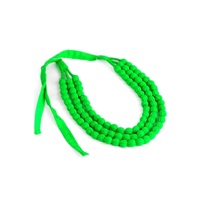 Handcrafted Handmade Long Fabric 3 Layered Necklace Code 1172