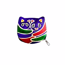 colorful panda design genuine shantiniketan leather small coin purse code 1007