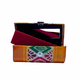 indian handcrafted pure leather designer lipstick cases with mirror code 1004