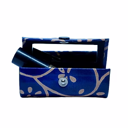 indian handcrafted pure leather designer lipstick cases with mirror code 1003