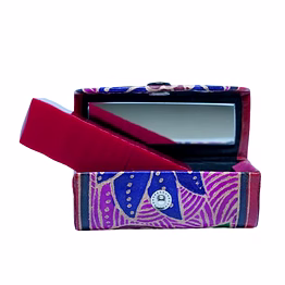 indian handcrafted pure leather designer lipstick cases with mirror code 1002