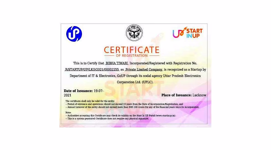 Start up Recognition From Uttar Pradesh