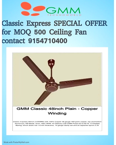 GMM Classic Ceiling fan-TE01GMM