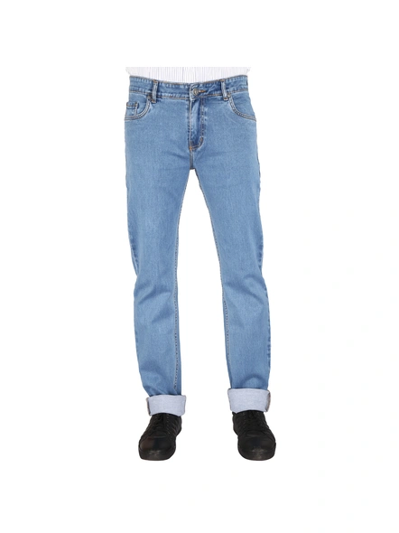 FLAGS Men's Slim Fit Jeans (BasicSTR)-Basic-STR-080-38-LBlue