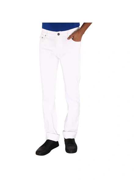 FLAGS Men's Slim Fit Jeans (BasicSTR)-Basic-STR-085-44-White