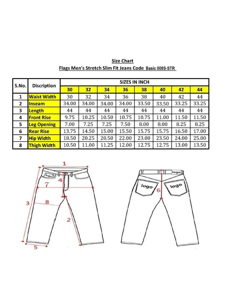 FLAGS Men's Slim Fit Jeans (BasicSTR)-38-White-5
