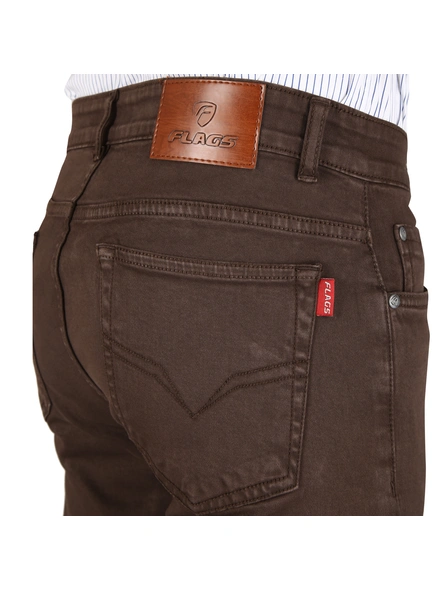 FLAGS Men's Slim Fit Jeans (BasicSTR)-32-Brown-4