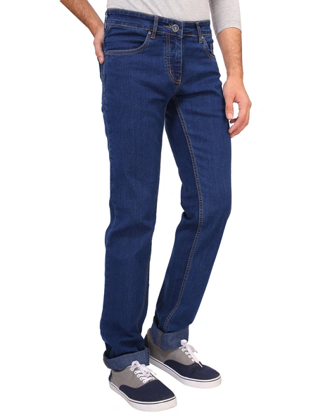 FLAGS Men's Straight Fit Jeans (Super Stretch)-32-Dark Blue-2