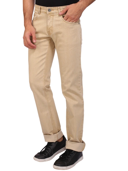 FLAGS Men's Straight Fit Jeans (Super Stretch)-32-Beige-2
