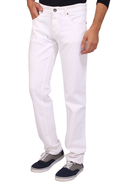 FLAGS Men's Straight Fit Jeans (Super Stretch)-32-White-2