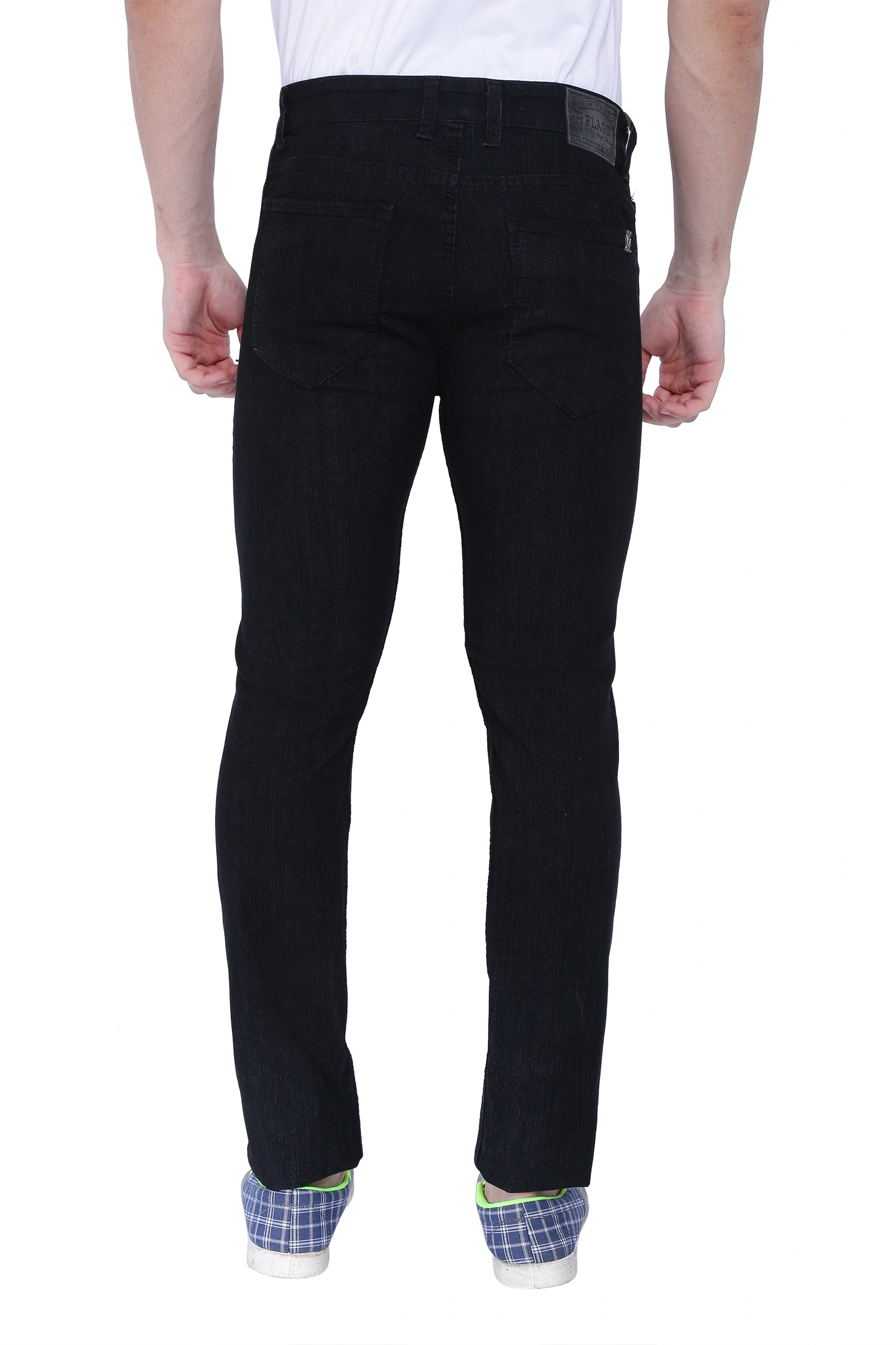 FLAGS Men's Slim Fit Jeans (Raml122) - Premium Stretch Denim-38-Black-1