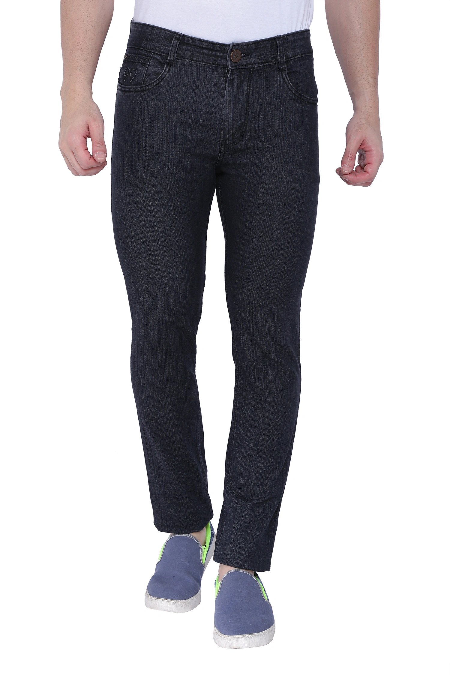 FLAGS Men's Slim Fit Jeans (Raml122) - Premium Stretch Denim-Raml12244-STR-44-Jet_Black