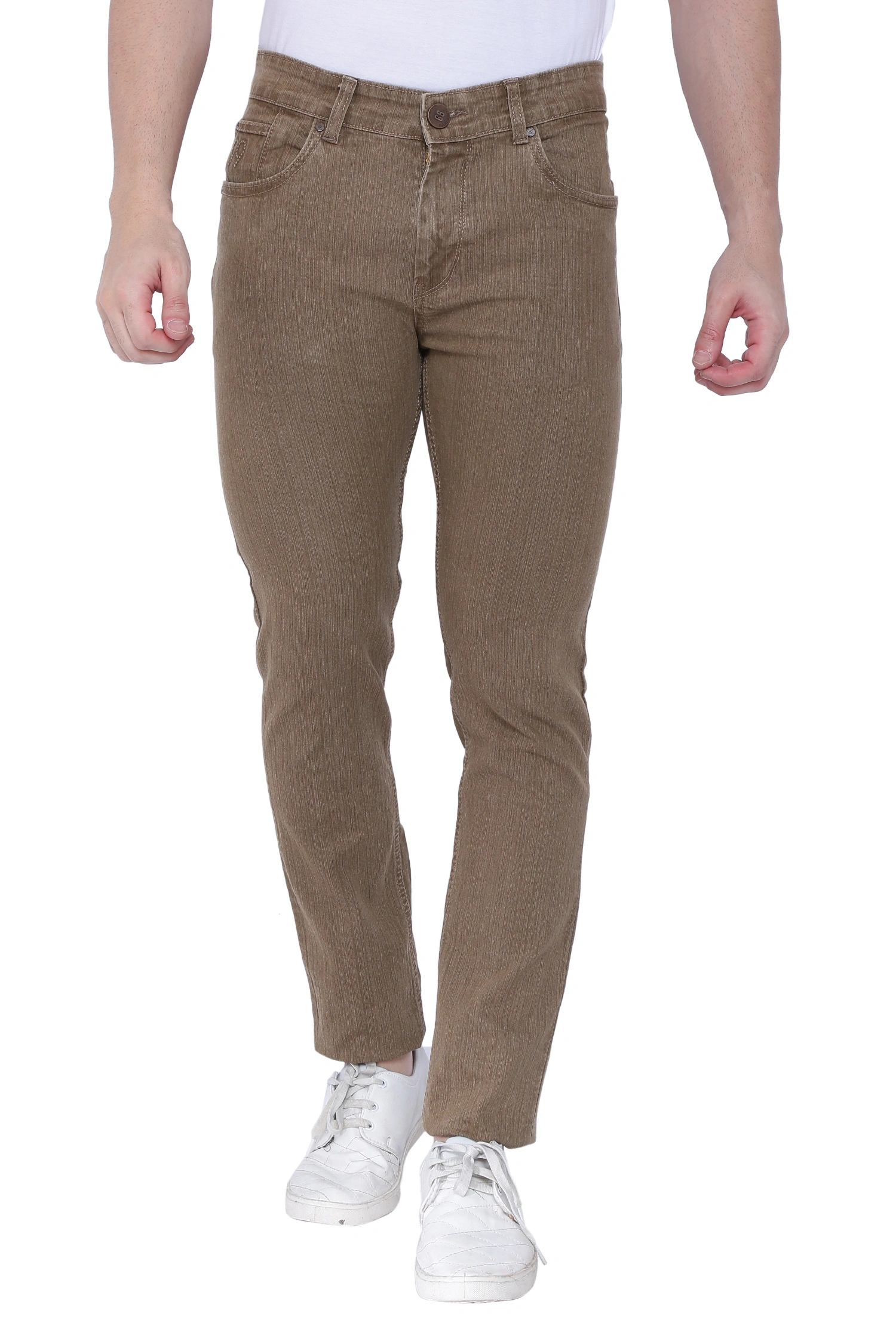 FLAGS Men's Slim Fit Jeans (Raml122) - Premium Stretch Denim-Raml12248-STR-32-D-Khaki