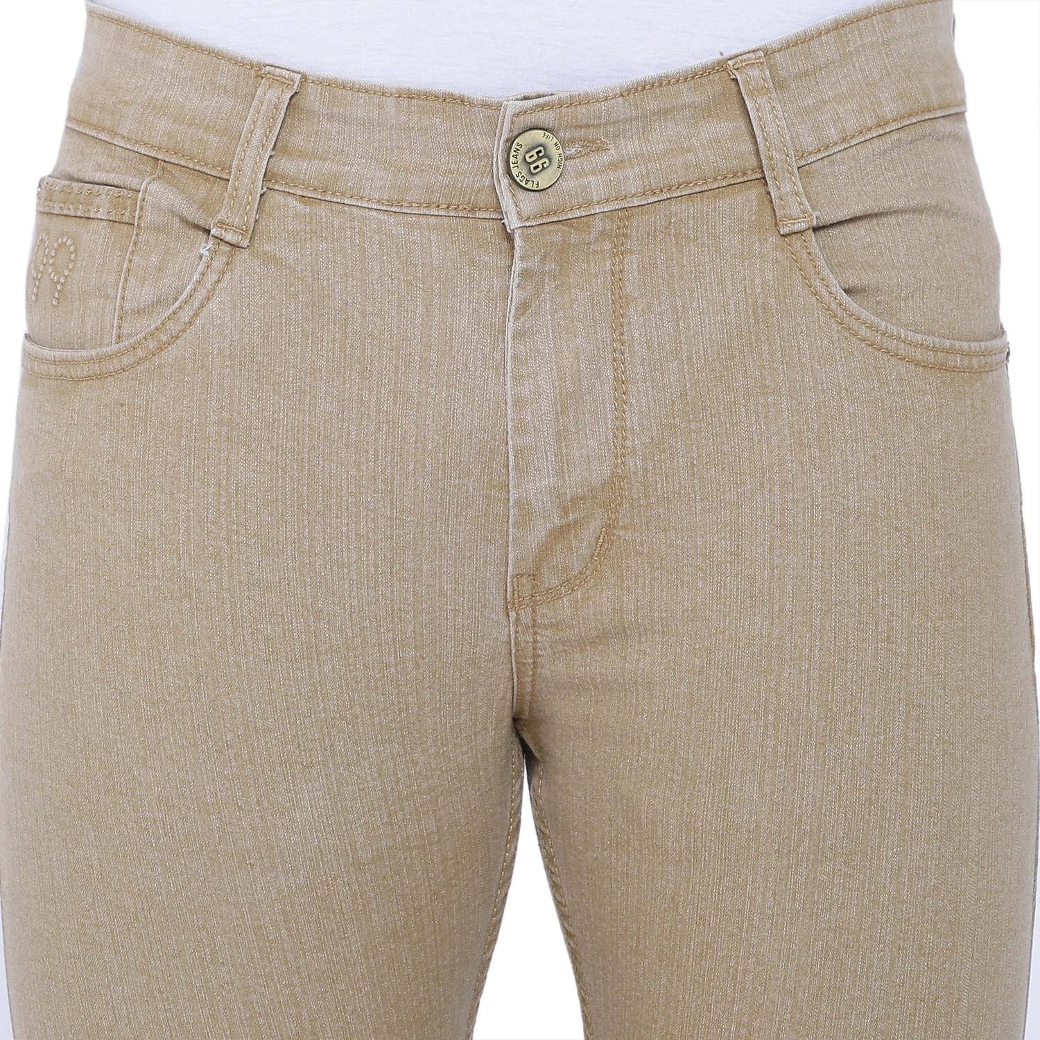 FLAGS Men's Slim Fit Jeans (Raml122) - Premium Stretch Denim-32-Beige-4