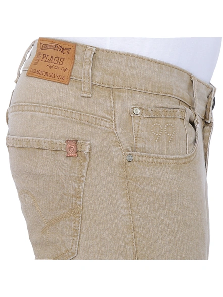 FLAGS Men's Slim Fit Jeans (Raml122)-34-Beige-3
