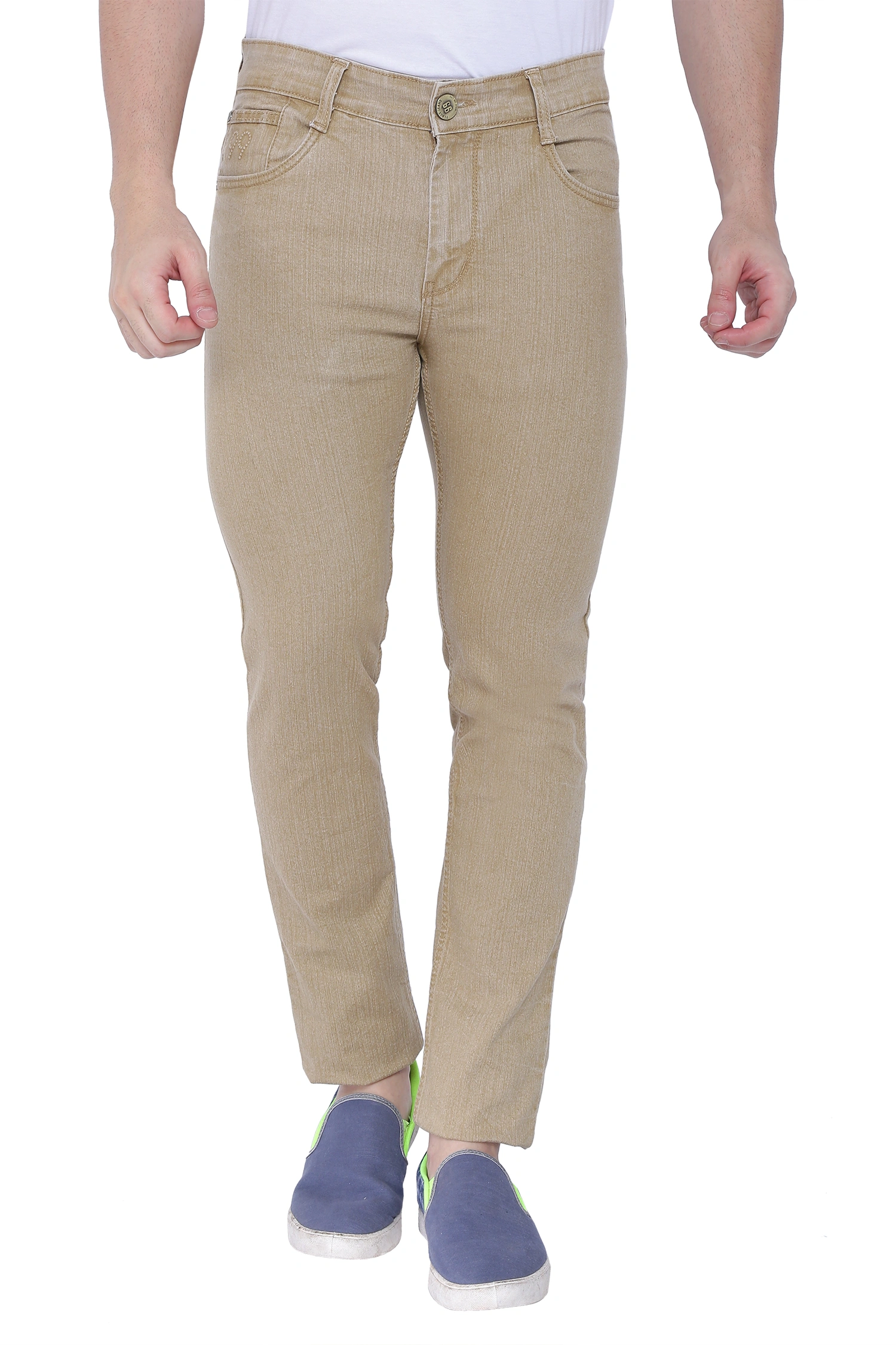 FLAGS Men's Slim Fit Jeans (Raml122) - Premium Stretch Denim-Raml12249-STR-36-Beige