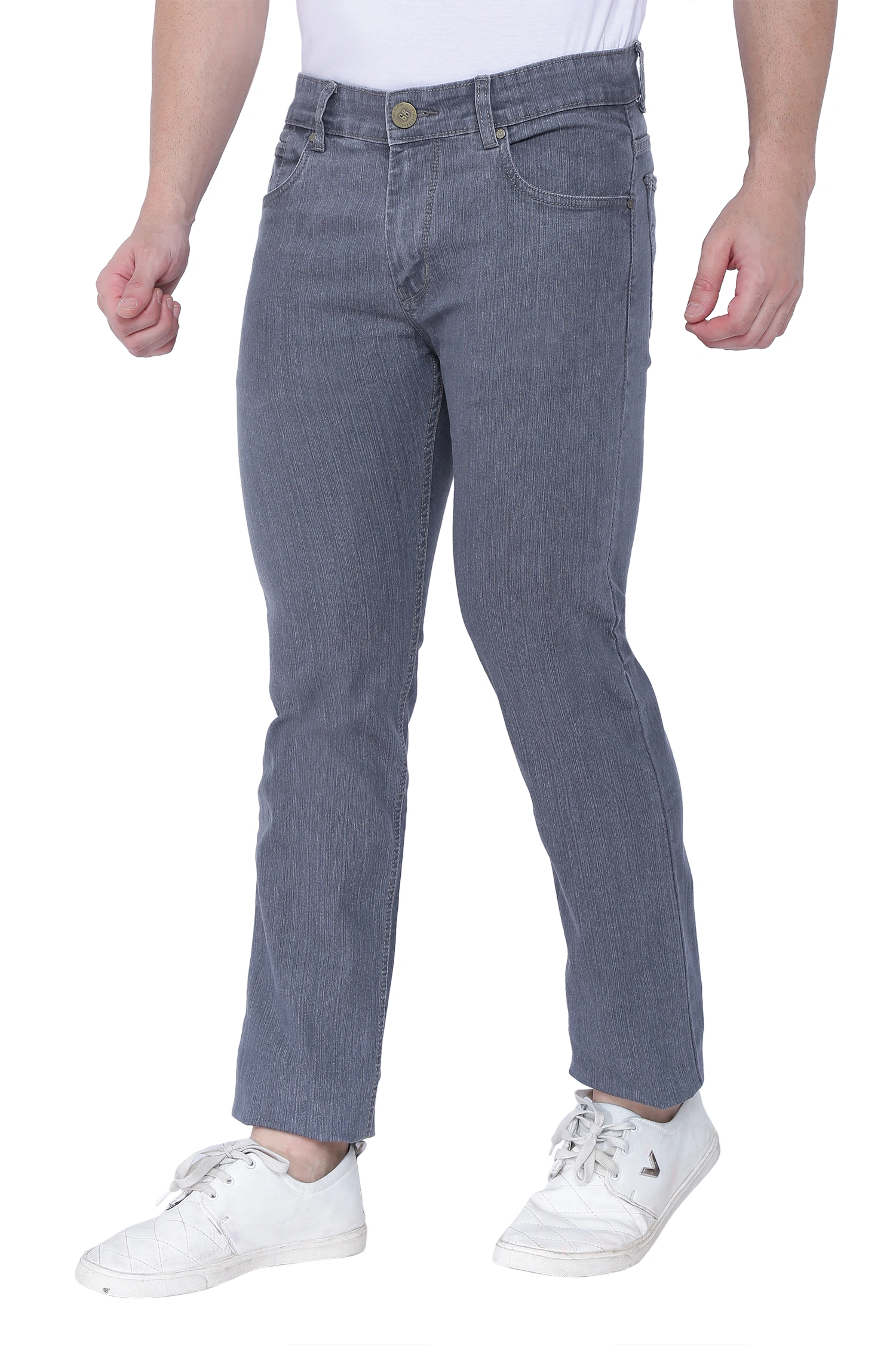 FLAGS Men's Slim Fit Jeans (Raml122) - Premium Stretch Denim-30-Light Grey-2