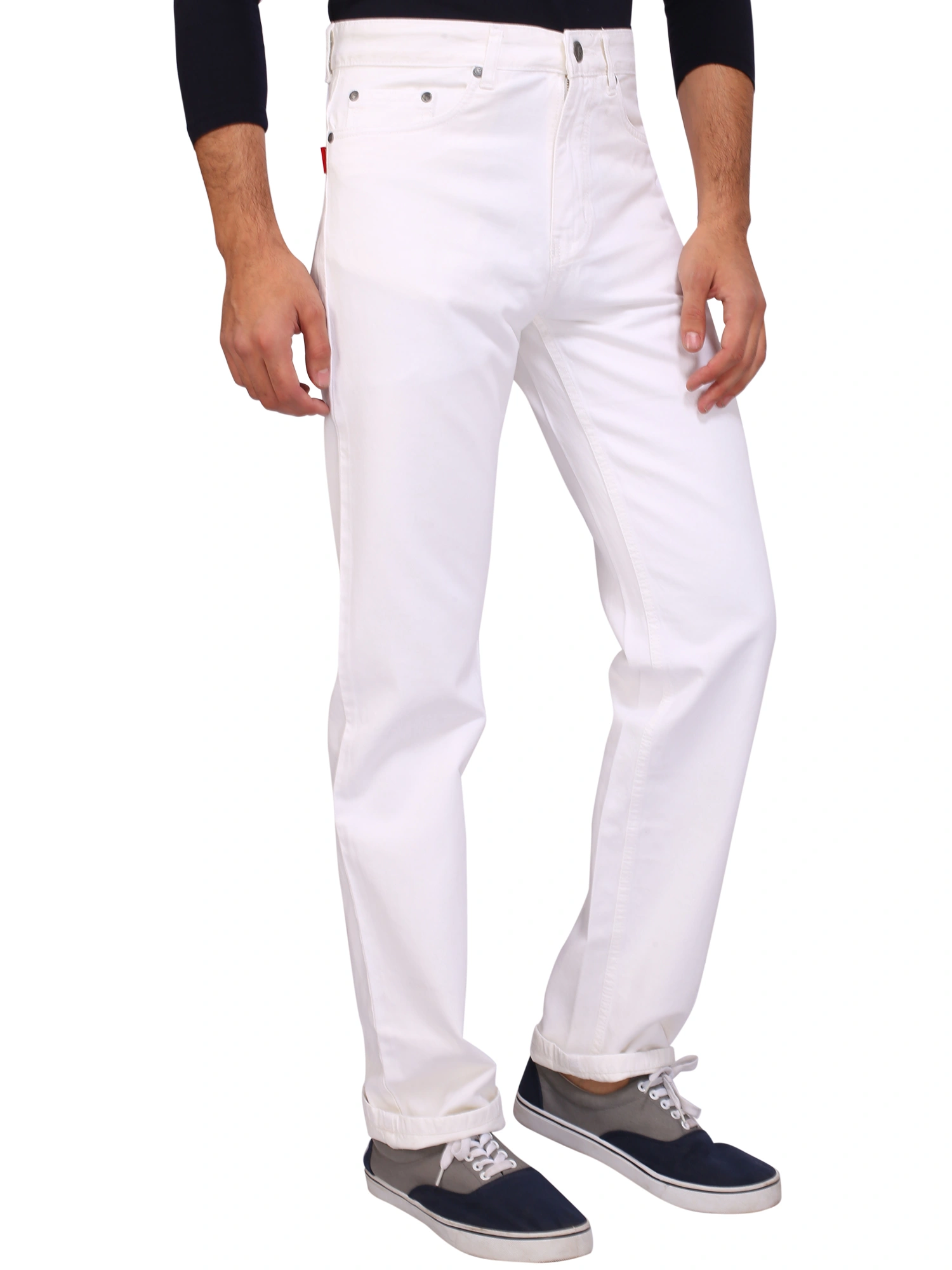 FLAGS Men's Jeans Silky Denim (Ram-Basic)-28-White-2