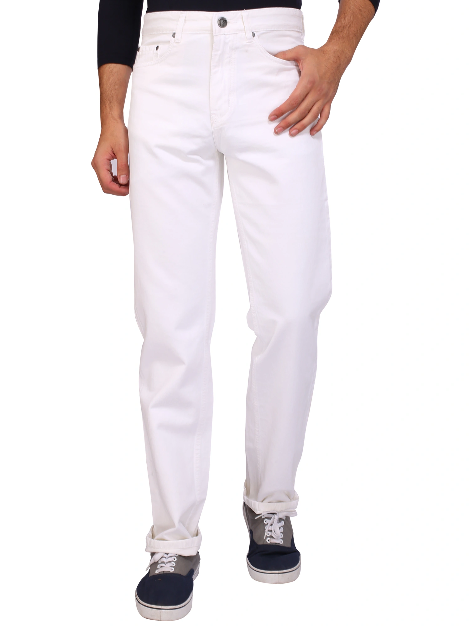 FLAGS Men's Jeans Silky Denim (Ram-Basic)-Raml762-30-White