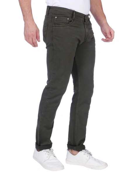 FLAGS Men's Slim Fit Stretch Jeans (Ram-895)-34-Olive-2