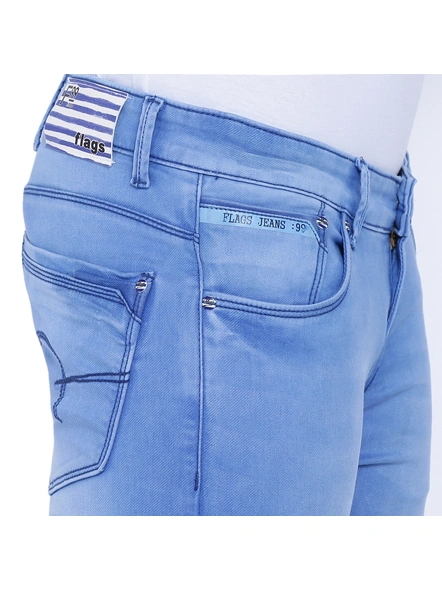 FLAGS Men's Slim Fit Stretch Jeans (Raml987)-Ice Blue-36-3